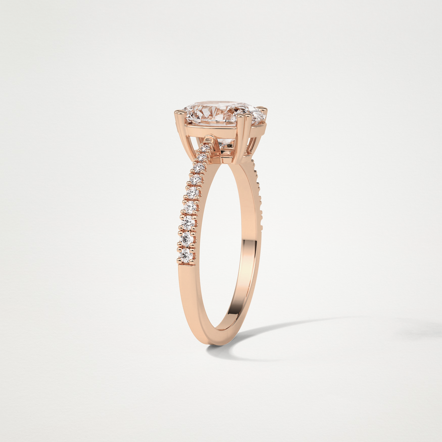 Oval Pave Lab Grown Diamond Engagement Ring