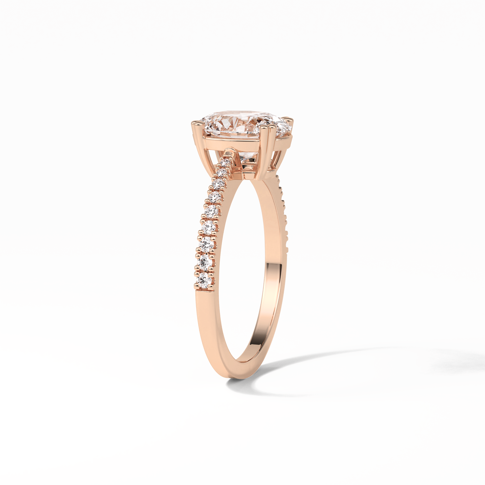 Oval Pave Lab Grown Diamond Engagement Ring