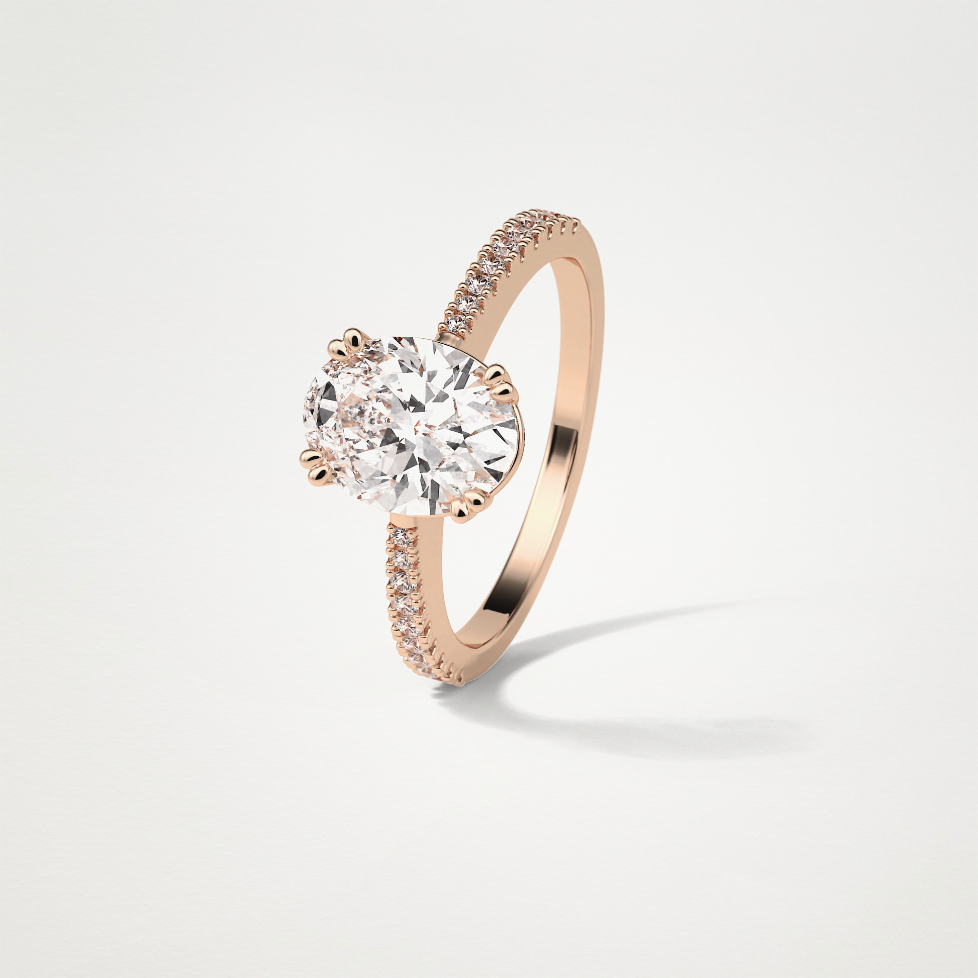 Oval Pave Lab Grown Diamond Engagement Ring