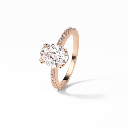 Oval Pave Lab Grown Diamond Engagement Ring