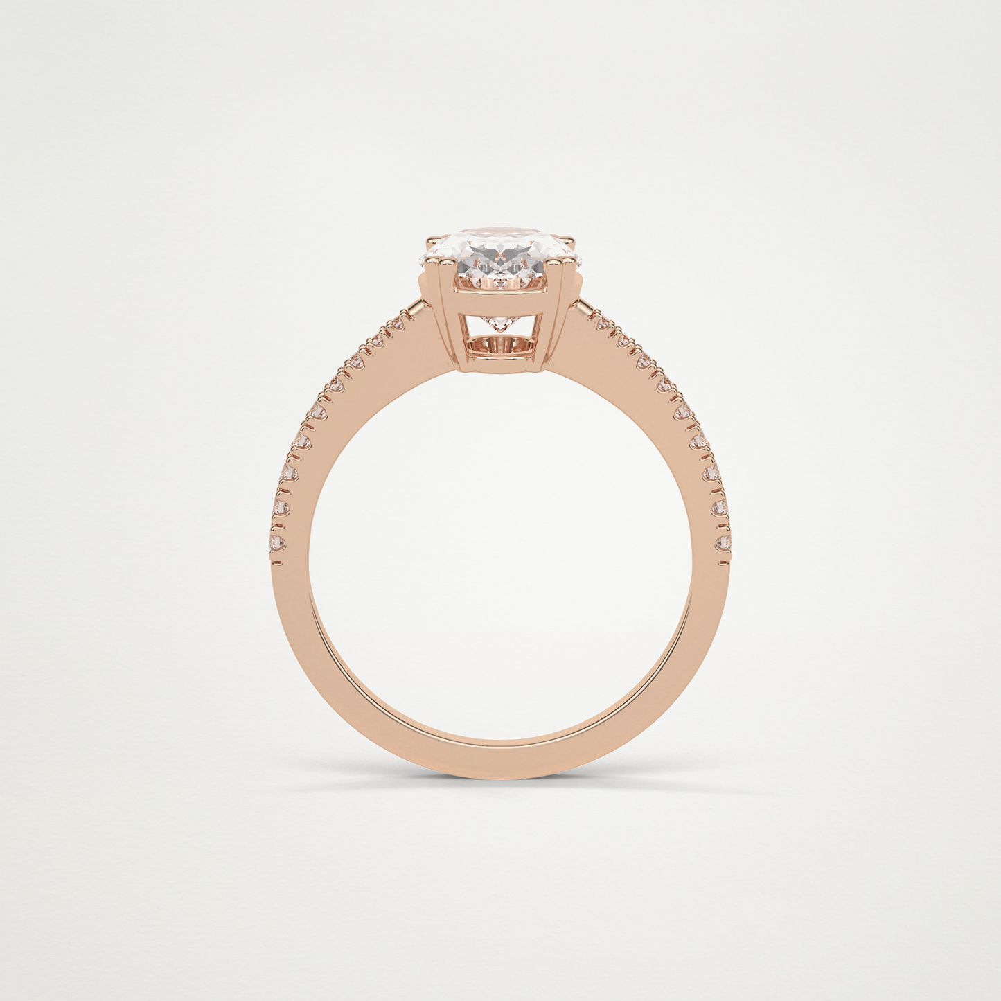 Oval Pave Lab Grown Diamond Engagement Ring