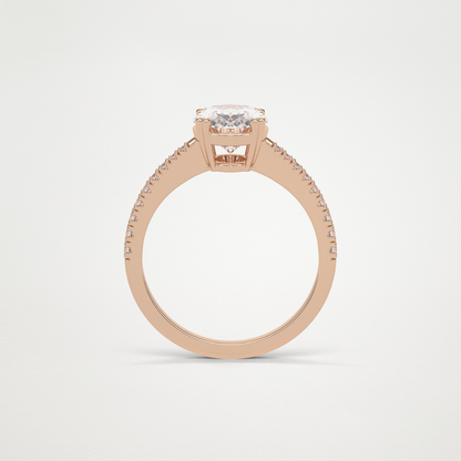 Oval Pave Lab Grown Diamond Engagement Ring