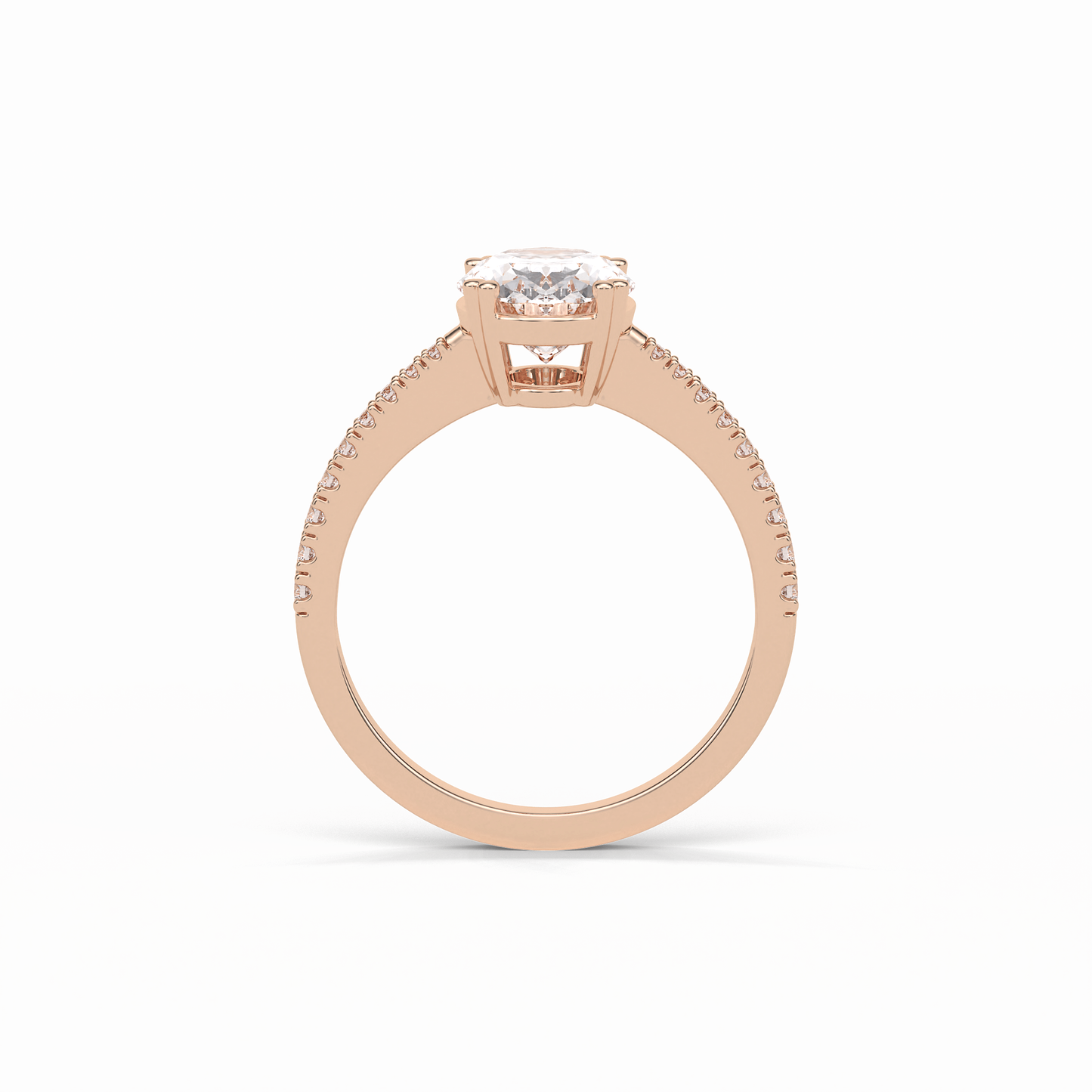 Oval Pave Lab Grown Diamond Engagement Ring