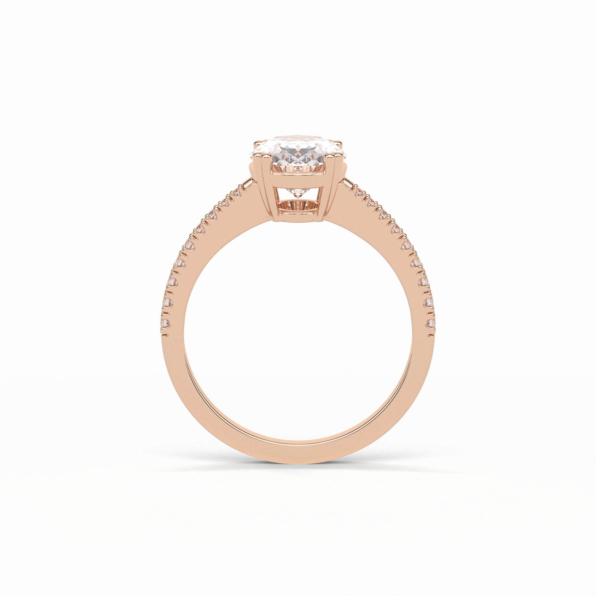 Oval Pave Lab Grown Diamond Engagement Ring