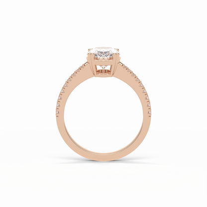 Oval Pave Lab Grown Diamond Engagement Ring