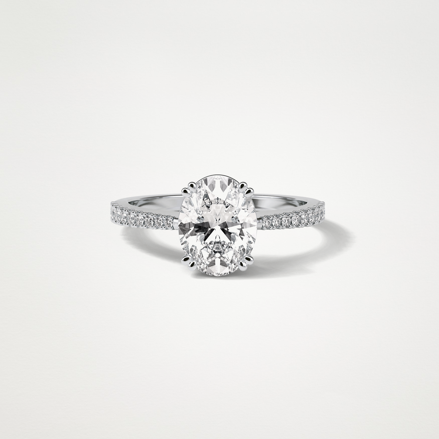 Oval Pave Lab Grown Diamond Engagement Ring