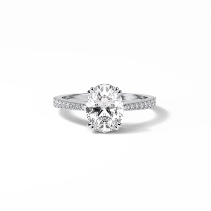 Oval Pave Lab Grown Diamond Engagement Ring