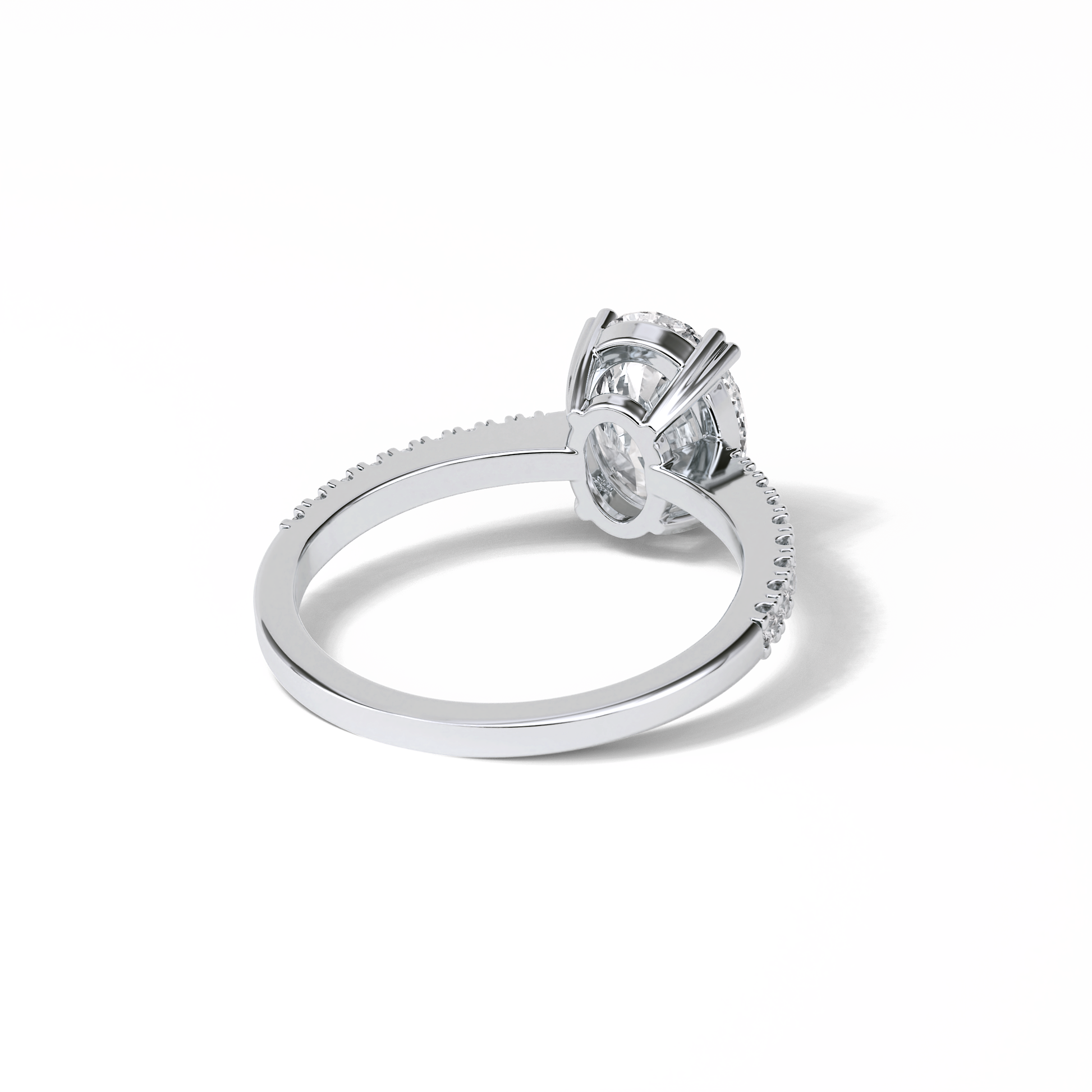 Oval Pave Lab Grown Diamond Engagement Ring