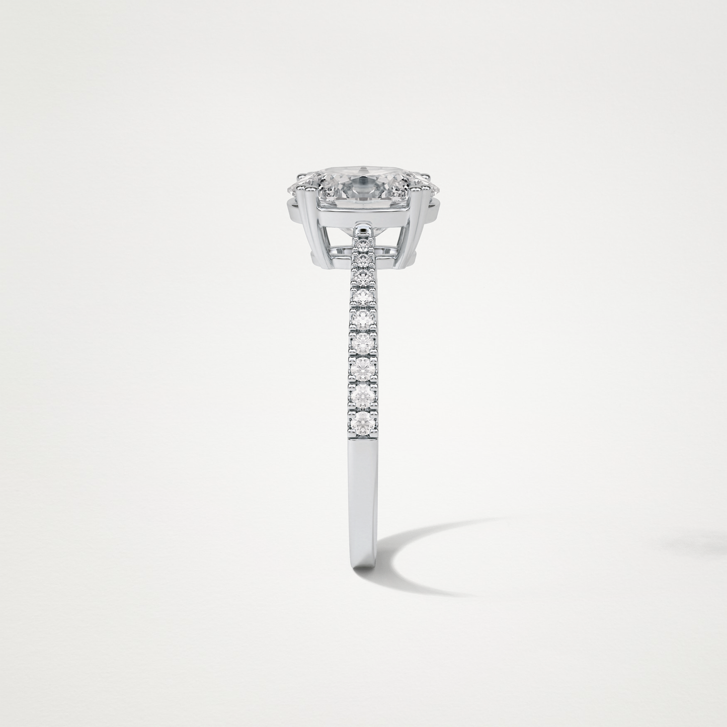 Oval Pave Lab Grown Diamond Engagement Ring