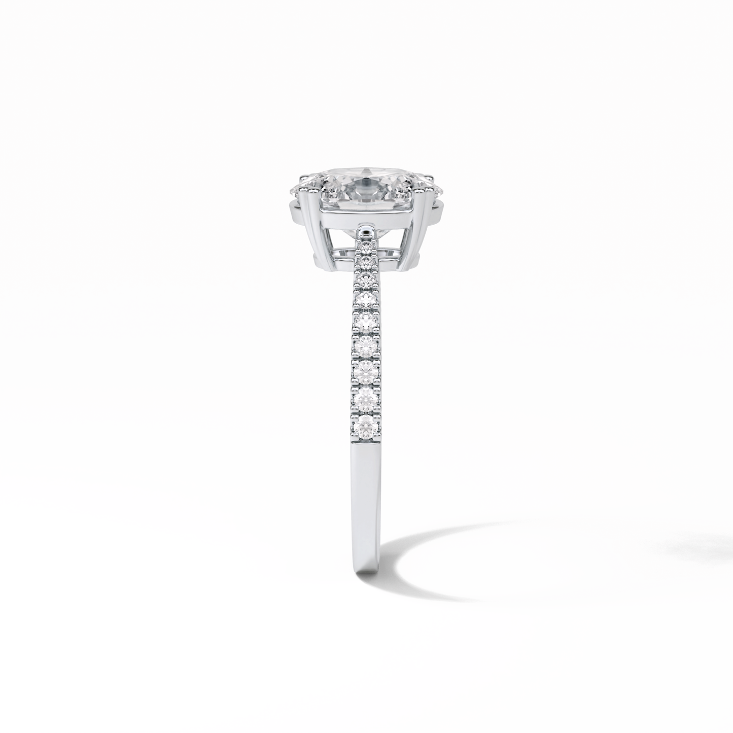Oval Pave Lab Grown Diamond Engagement Ring