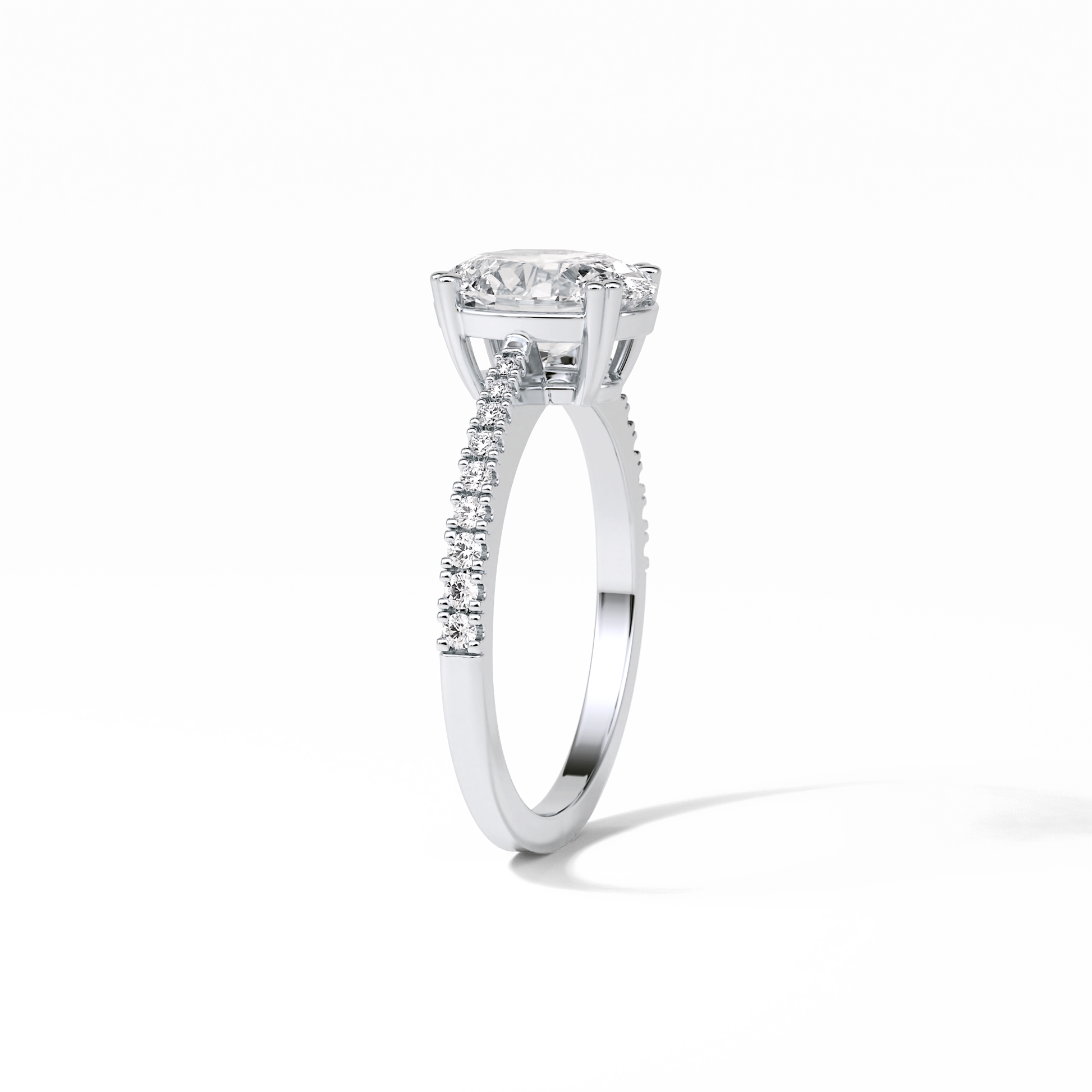 Oval Pave Lab Grown Diamond Engagement Ring