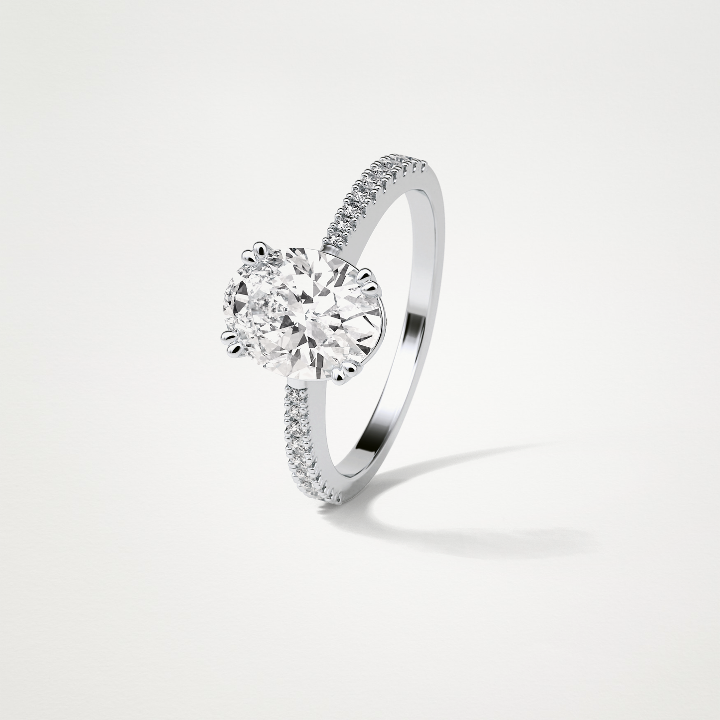 Oval Pave Lab Grown Diamond Engagement Ring