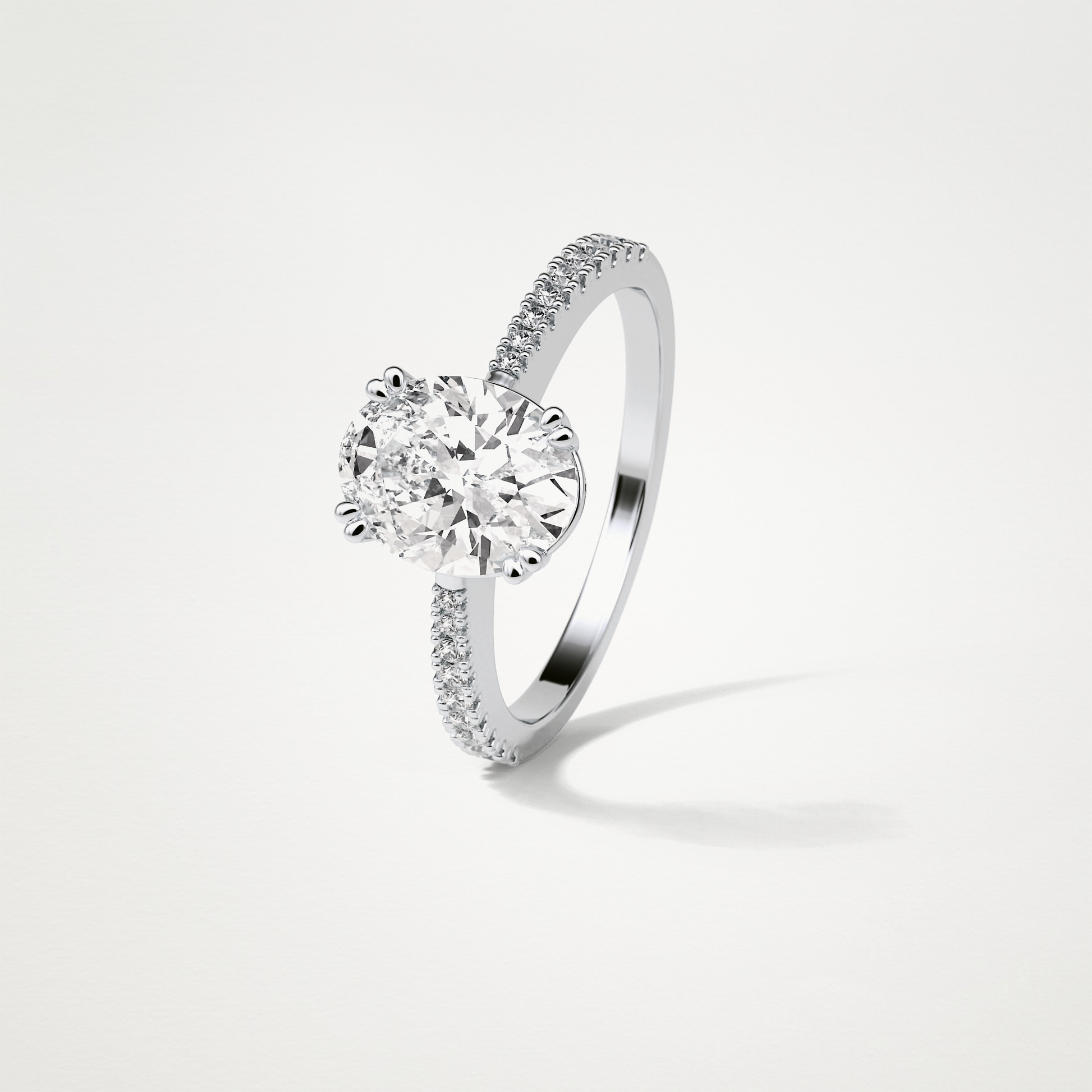 Oval Pave Lab Grown Diamond Engagement Ring