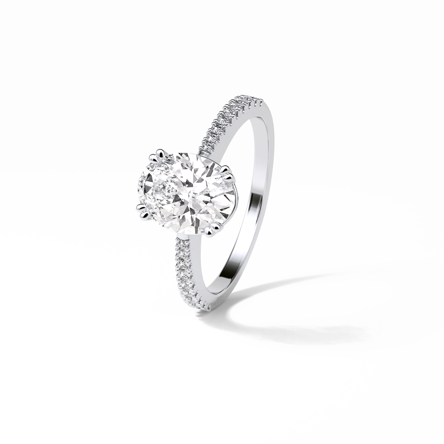 Oval Pave Lab Grown Diamond Engagement Ring