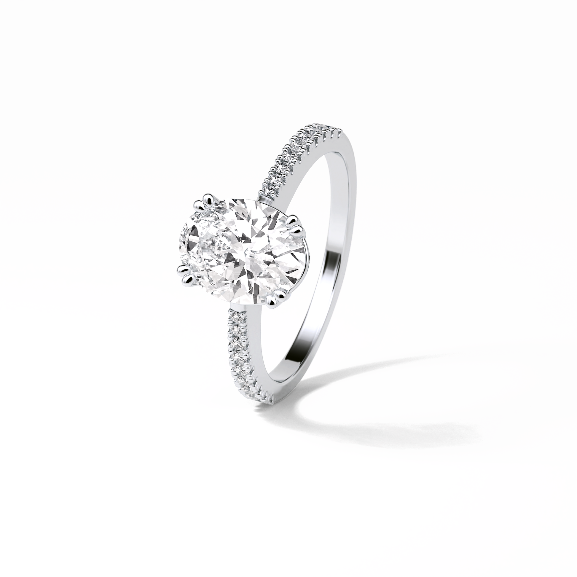 Oval Pave Lab Grown Diamond Engagement Ring