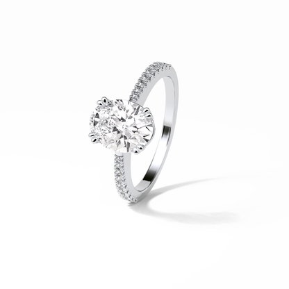 Oval Pave Lab Grown Diamond Engagement Ring