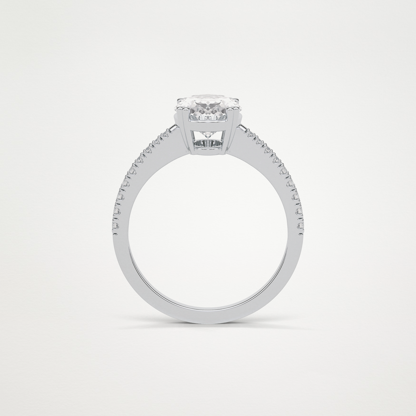 Oval Pave Lab Grown Diamond Engagement Ring