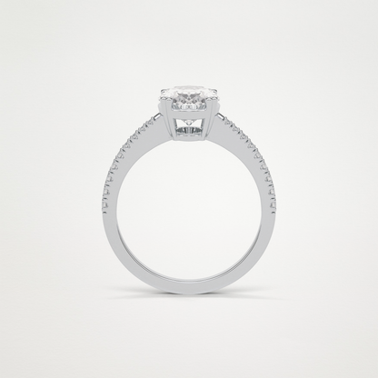 Oval Pave Lab Grown Diamond Engagement Ring