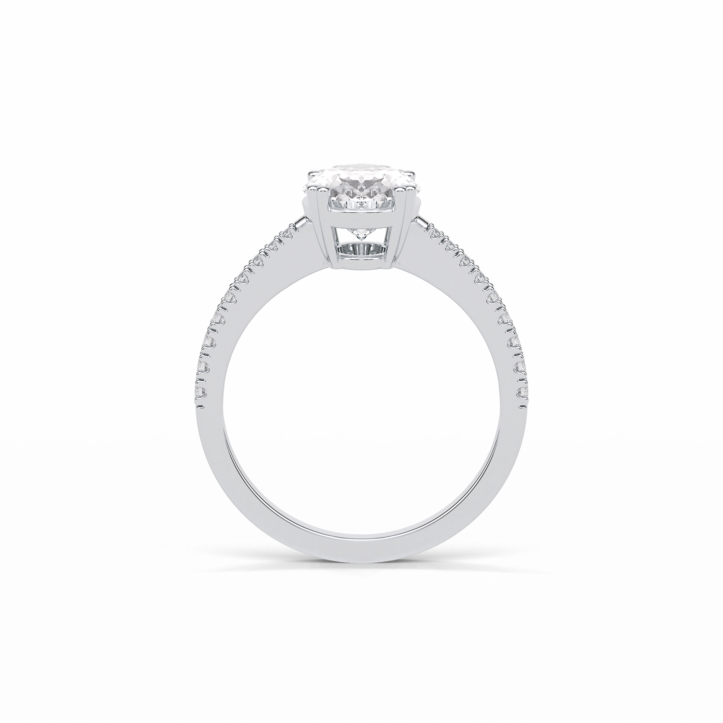 Oval Pave Lab Grown Diamond Engagement Ring