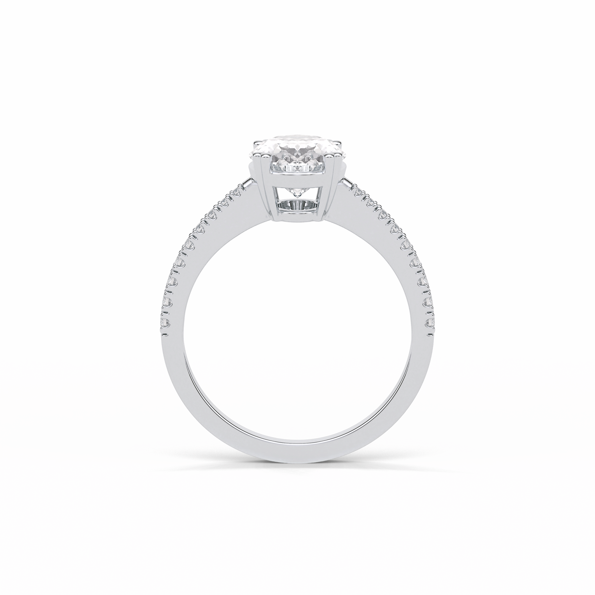 Oval Pave Lab Grown Diamond Engagement Ring