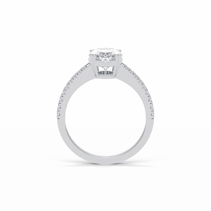 Oval Pave Lab Grown Diamond Engagement Ring