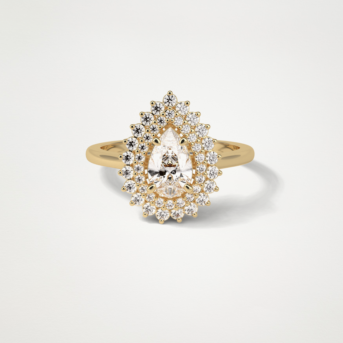 Pear Halo & Pave Lab Grown Diamond Engagement Ring