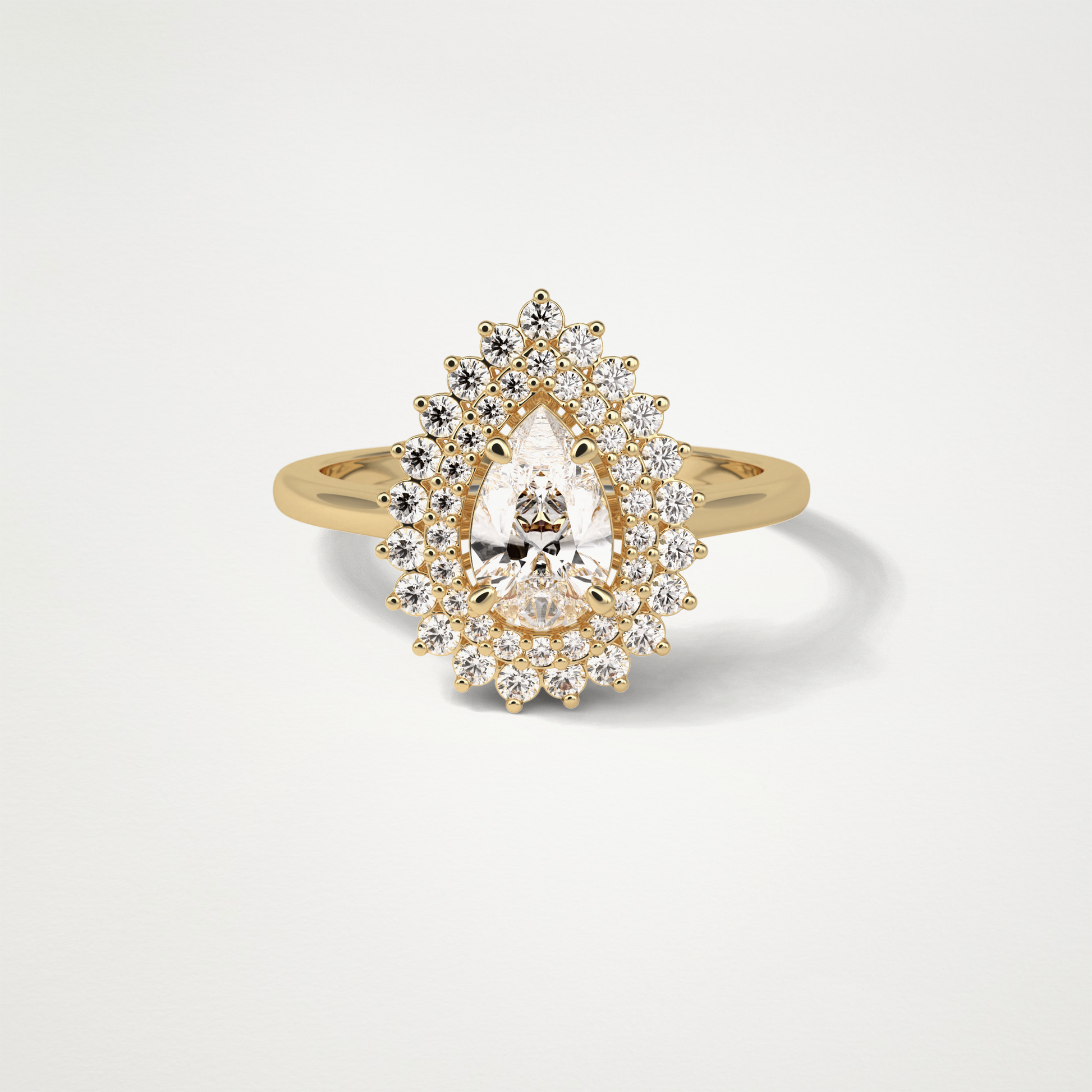 Pear Halo & Pave Lab Grown Diamond Engagement Ring