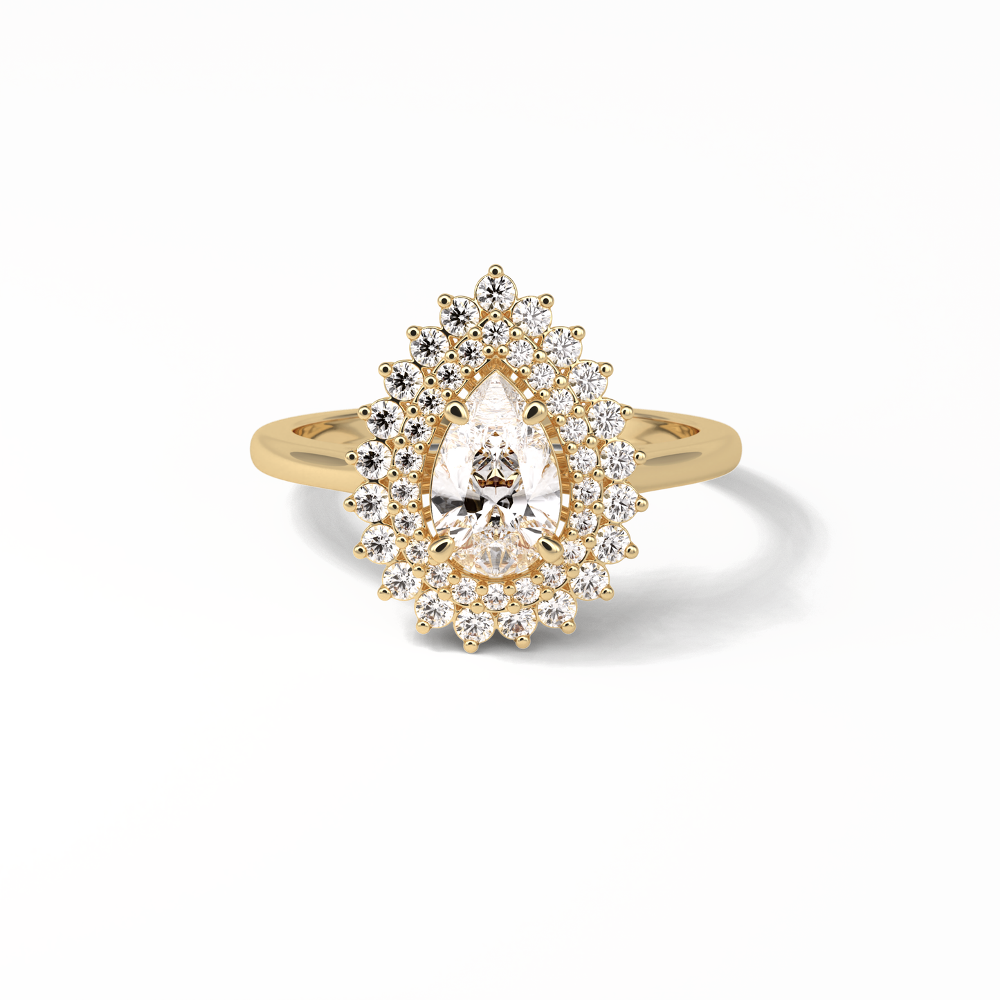 Pear Halo & Pave Lab Grown Diamond Engagement Ring