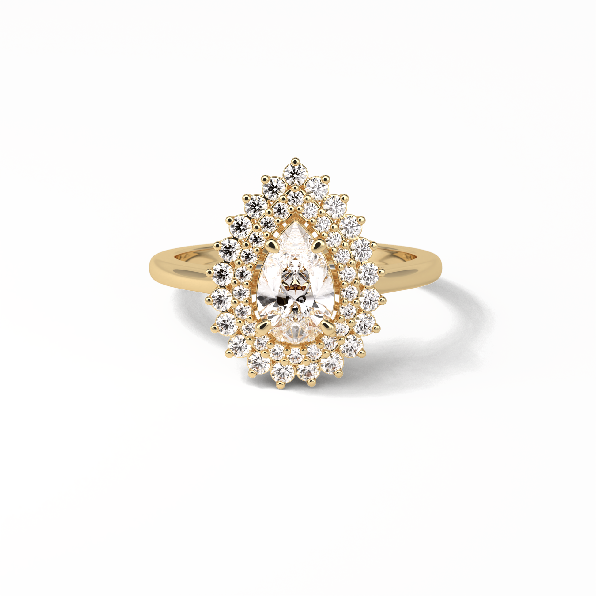 Pear Halo & Pave Lab Grown Diamond Engagement Ring