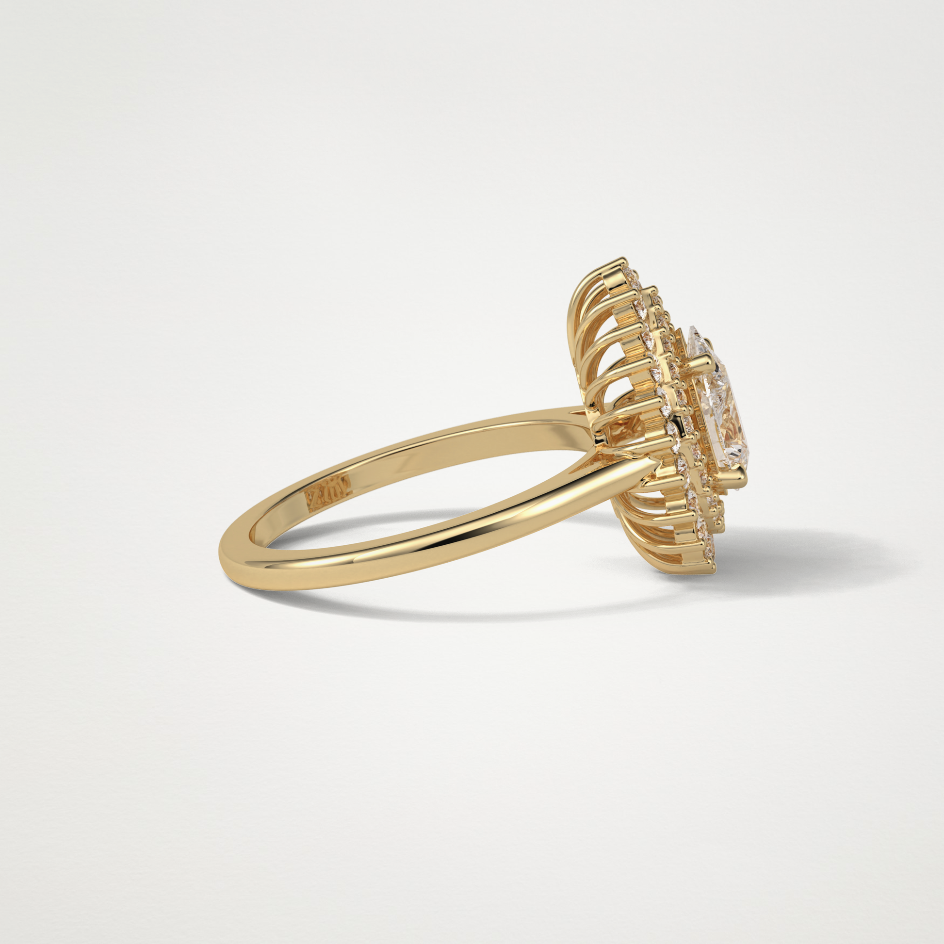 Pear Halo & Pave Lab Grown Diamond Engagement Ring