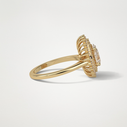 Pear Halo & Pave Lab Grown Diamond Engagement Ring