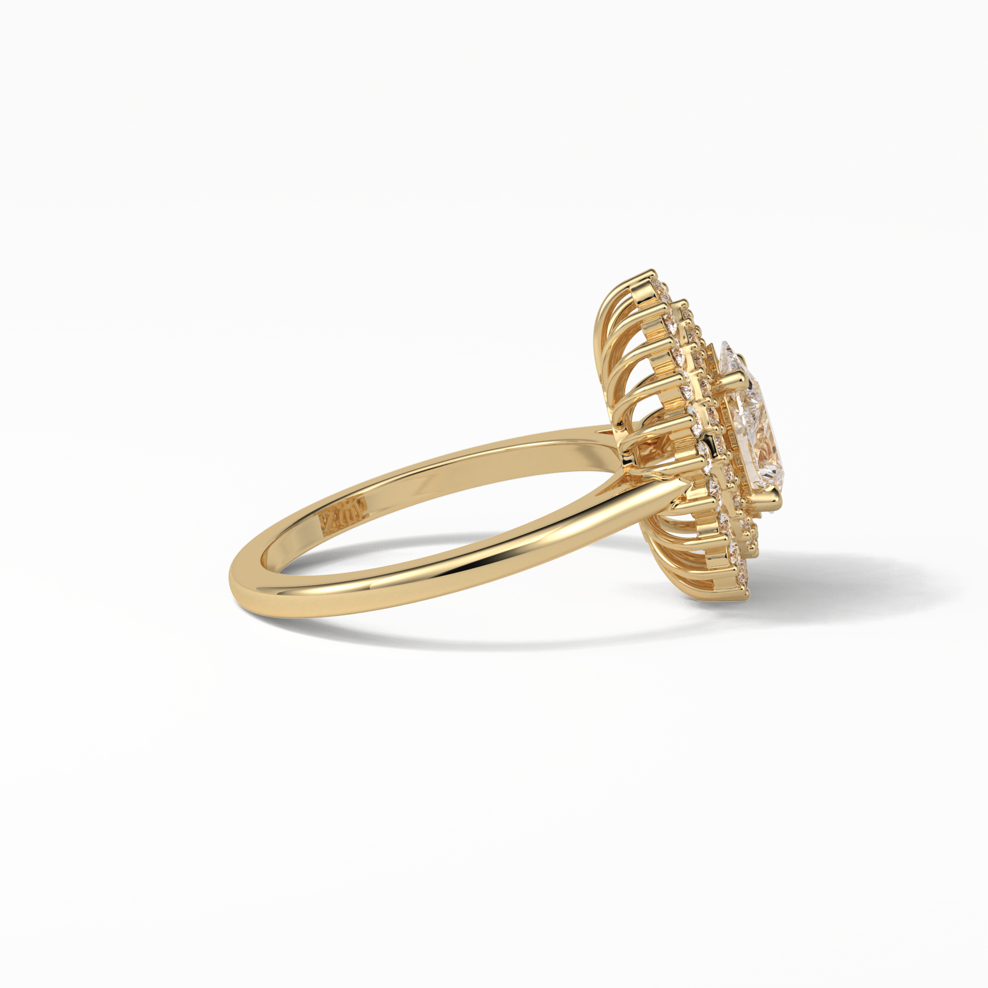 Pear Halo & Pave Lab Grown Diamond Engagement Ring
