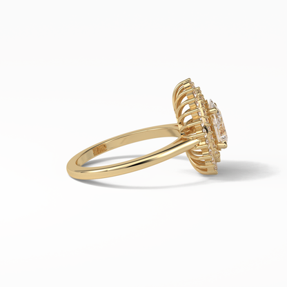 Pear Halo & Pave Lab Grown Diamond Engagement Ring