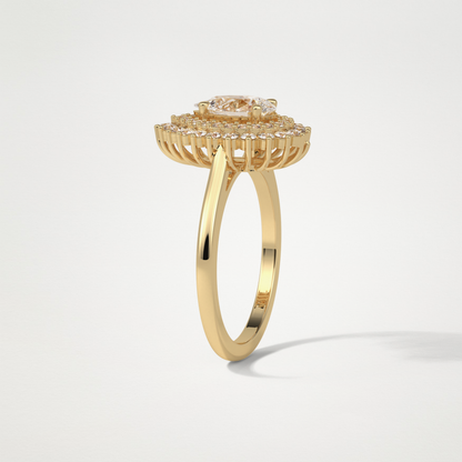 Pear Halo & Pave Lab Grown Diamond Engagement Ring