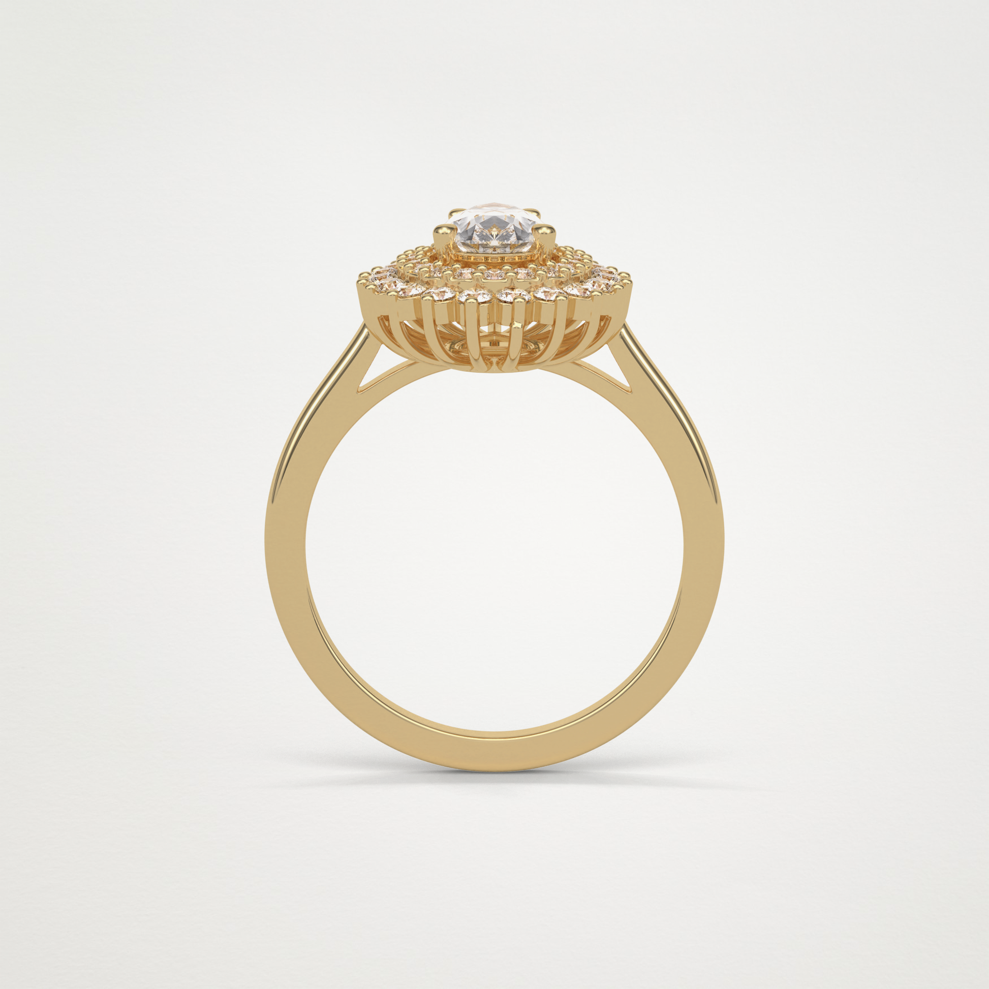 Pear Halo & Pave Lab Grown Diamond Engagement Ring