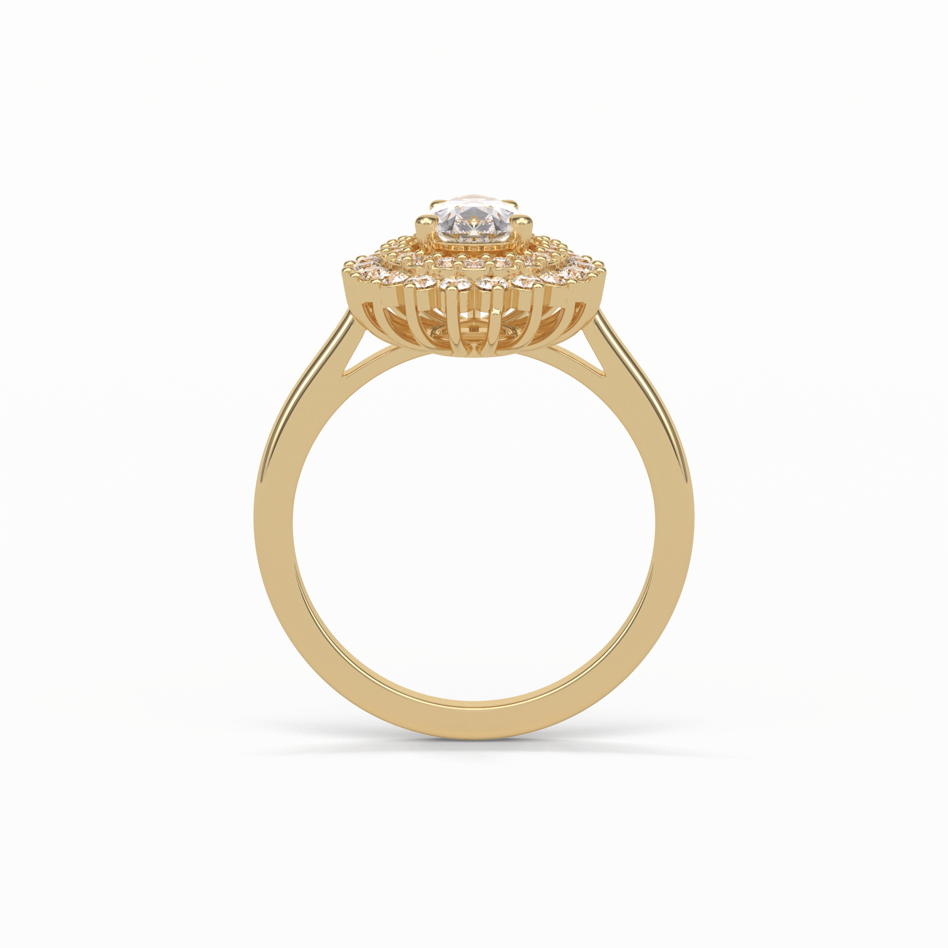 Pear Halo & Pave Lab Grown Diamond Engagement Ring