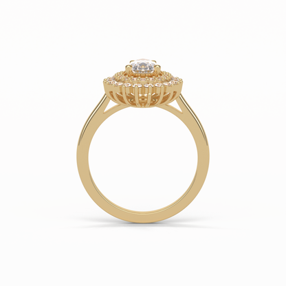 Pear Halo & Pave Lab Grown Diamond Engagement Ring