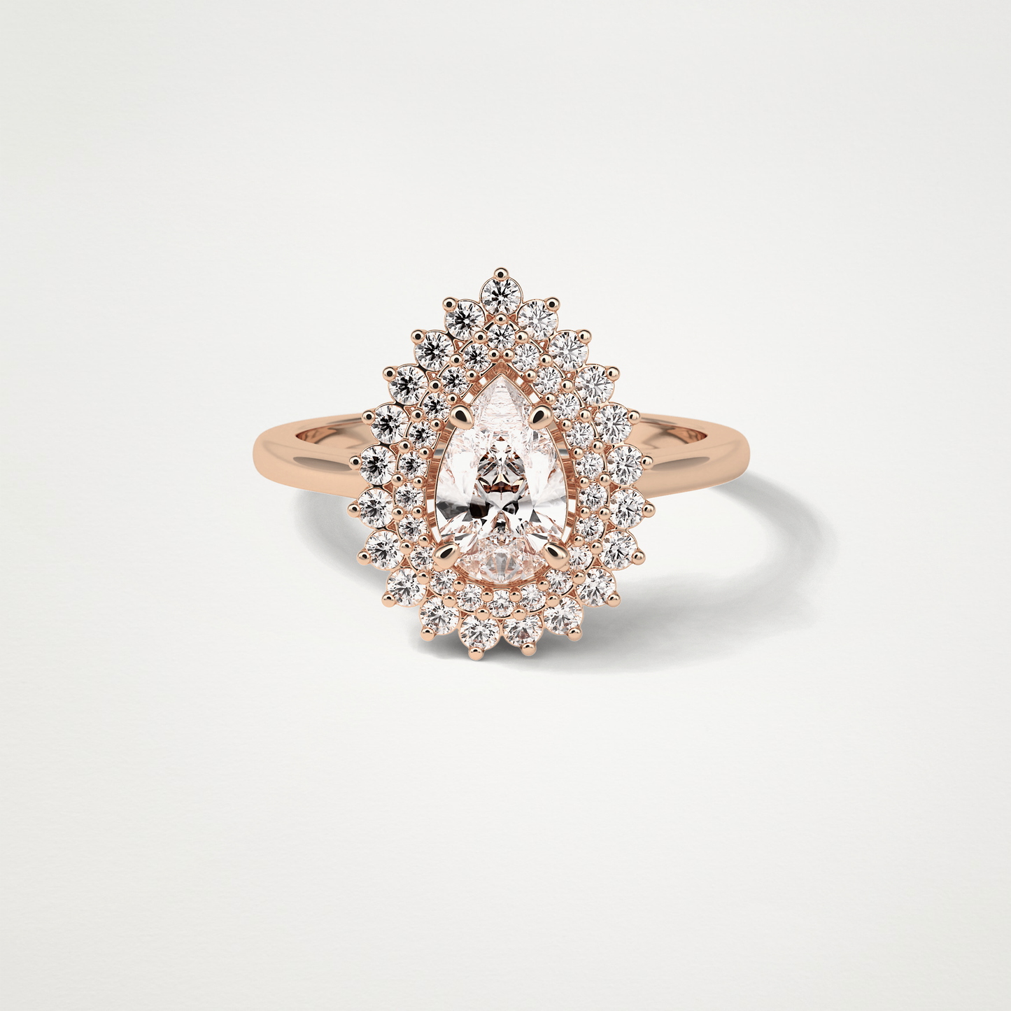 Pear Halo & Pave Lab Grown Diamond Engagement Ring