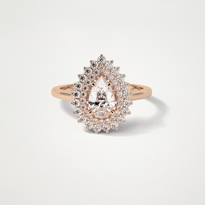 Pear Halo & Pave Lab Grown Diamond Engagement Ring