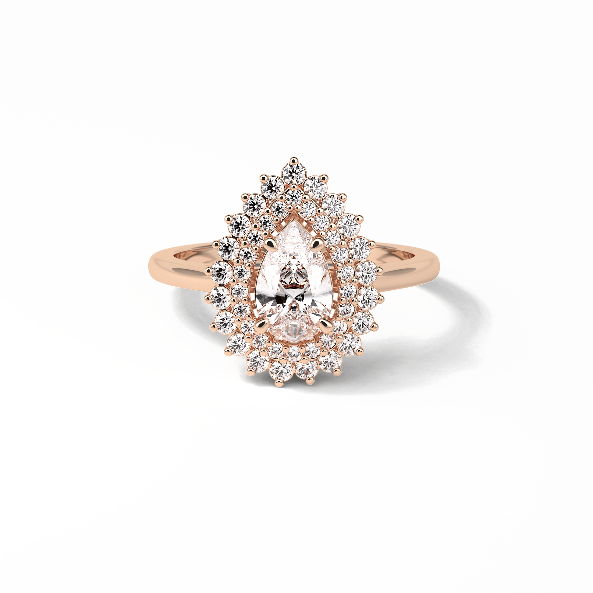 Pear Halo & Pave Lab Grown Diamond Engagement Ring
