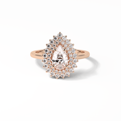 Pear Halo & Pave Lab Grown Diamond Engagement Ring