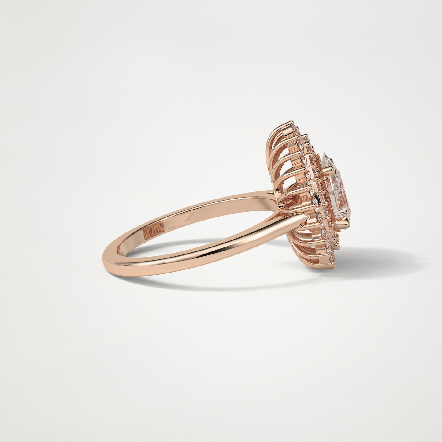 Pear Halo & Pave Lab Grown Diamond Engagement Ring