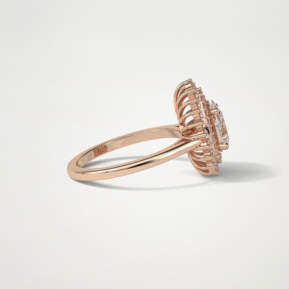Pear Halo & Pave Lab Grown Diamond Engagement Ring