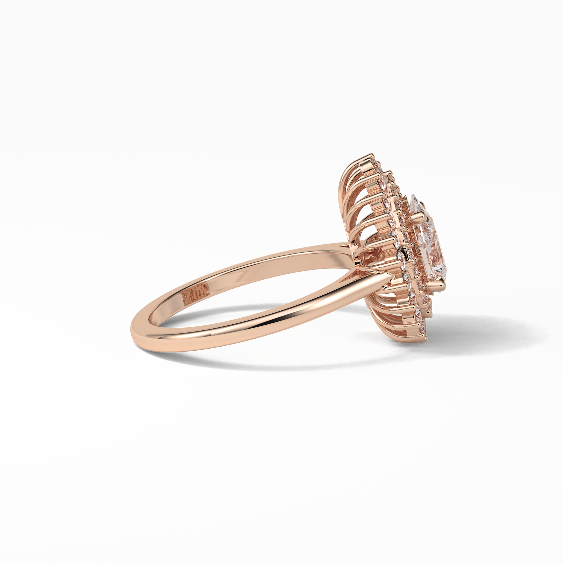 Pear Halo & Pave Lab Grown Diamond Engagement Ring