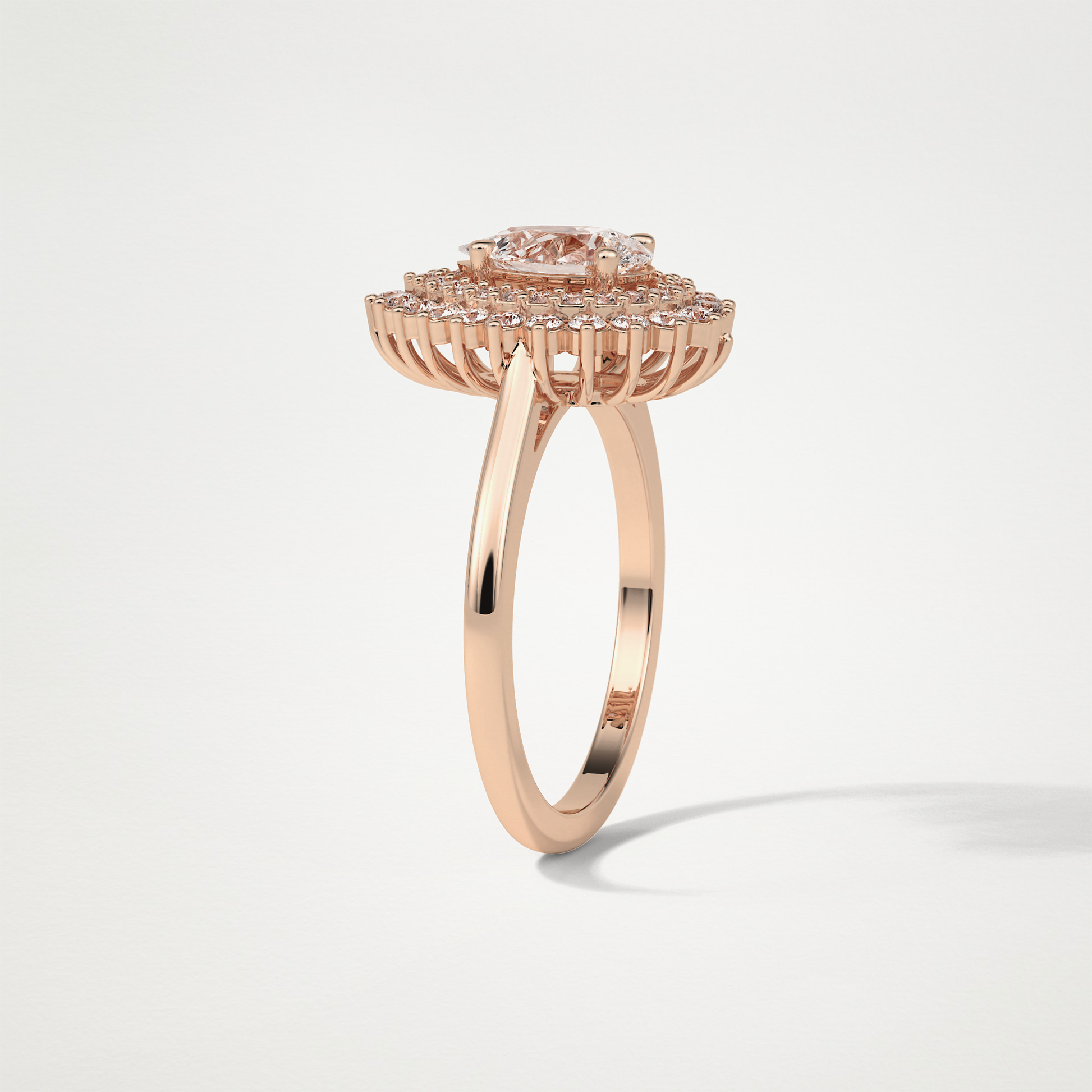 Pear Halo & Pave Lab Grown Diamond Engagement Ring
