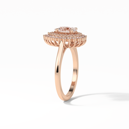 Pear Halo & Pave Lab Grown Diamond Engagement Ring