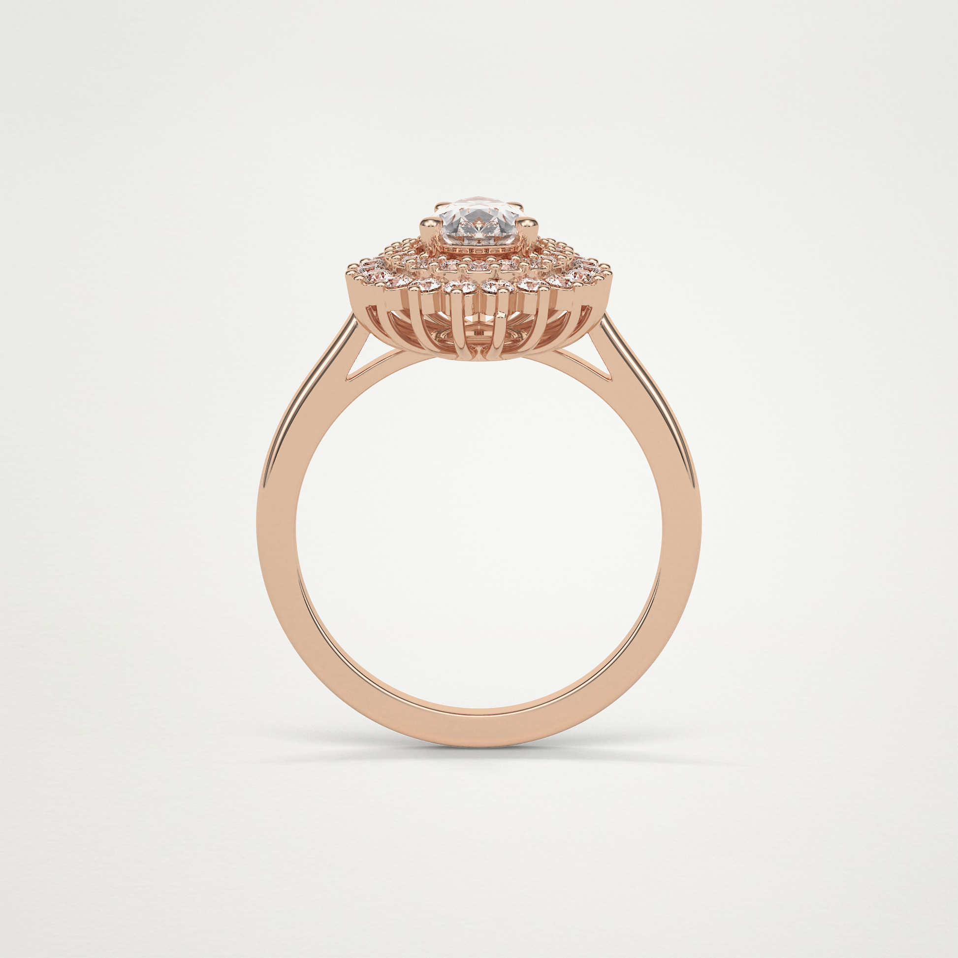 Pear Halo & Pave Lab Grown Diamond Engagement Ring