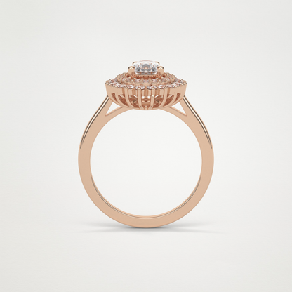 Pear Halo & Pave Lab Grown Diamond Engagement Ring