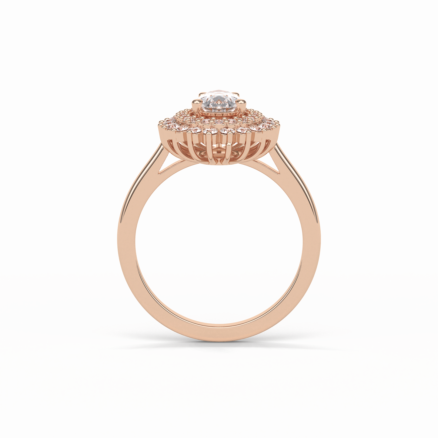 Pear Halo & Pave Lab Grown Diamond Engagement Ring