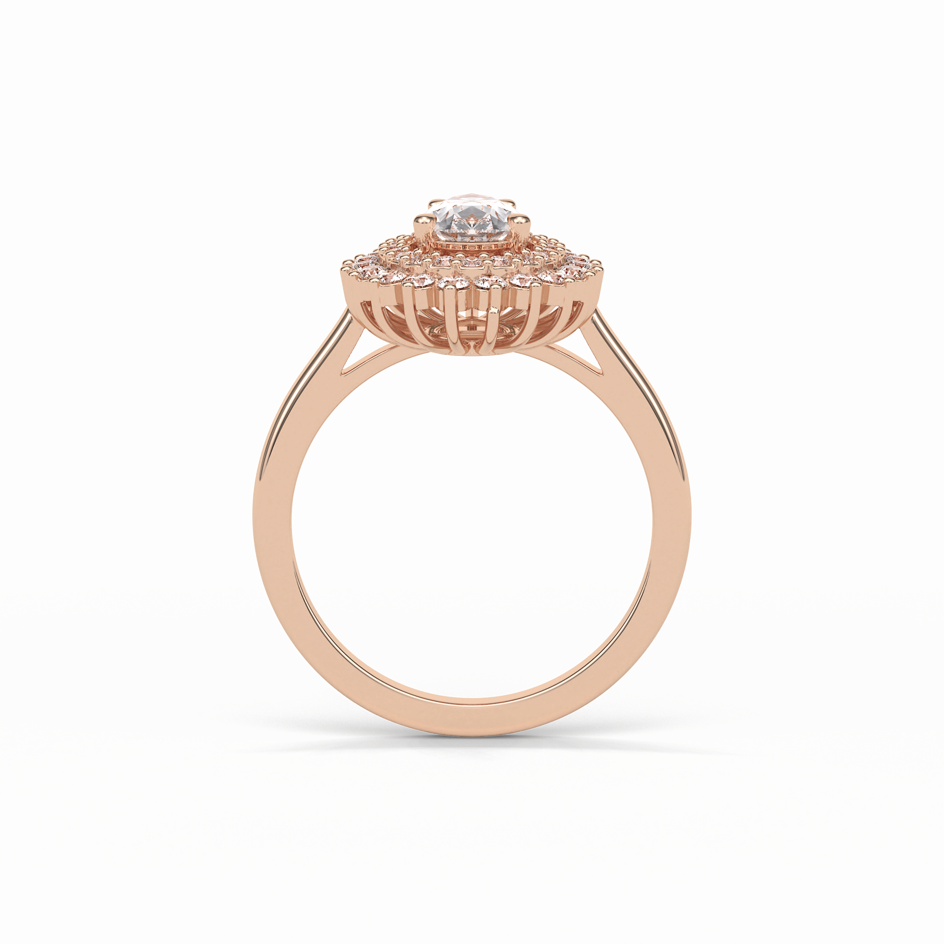 Pear Halo & Pave Lab Grown Diamond Engagement Ring